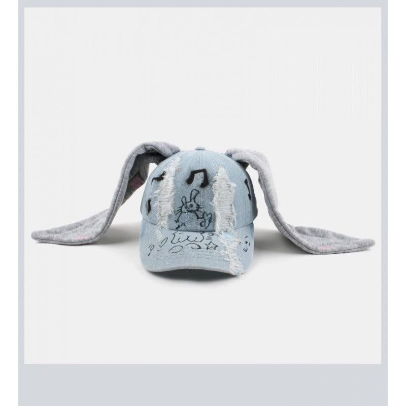 Wholesale Rabbit ear cap denim Hong Kong style baseball cap